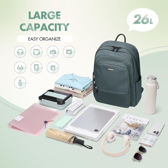 Women’s Water-Resistant Laptop Backpack Multi-Compartment for Work Travel main image 7